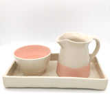 Lace Tray, Jug & Sugar Bowl Giftset - Pink